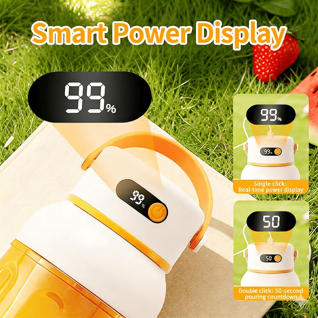 Portable Electric Juicer Cup with zero cord hassle : Drink fresh nutrient-rich smoothies without struggling with heavy blenders.