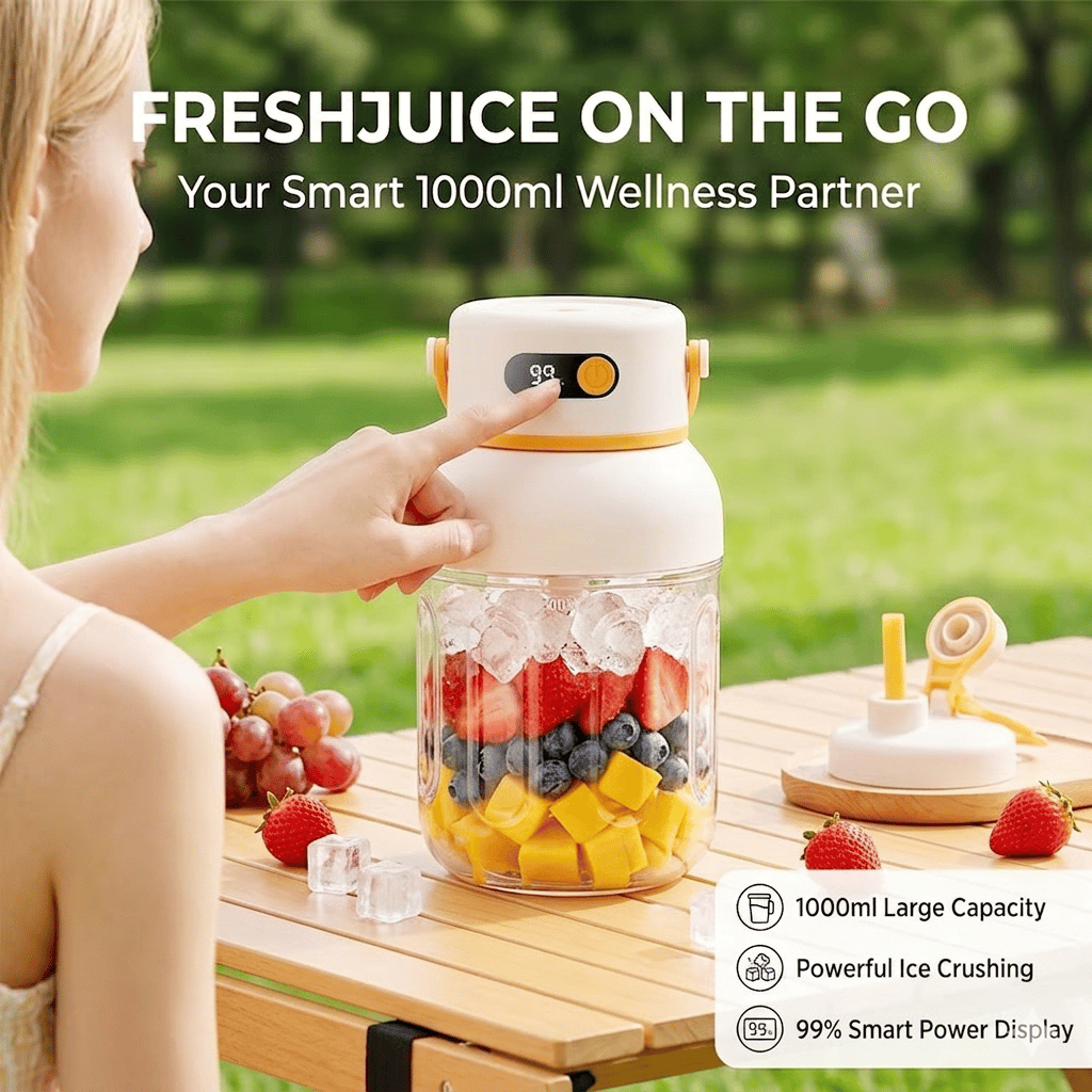 Portable Electric Juicer Cup with zero cord hassle : Drink fresh nutrient-rich smoothies without struggling with heavy blenders.