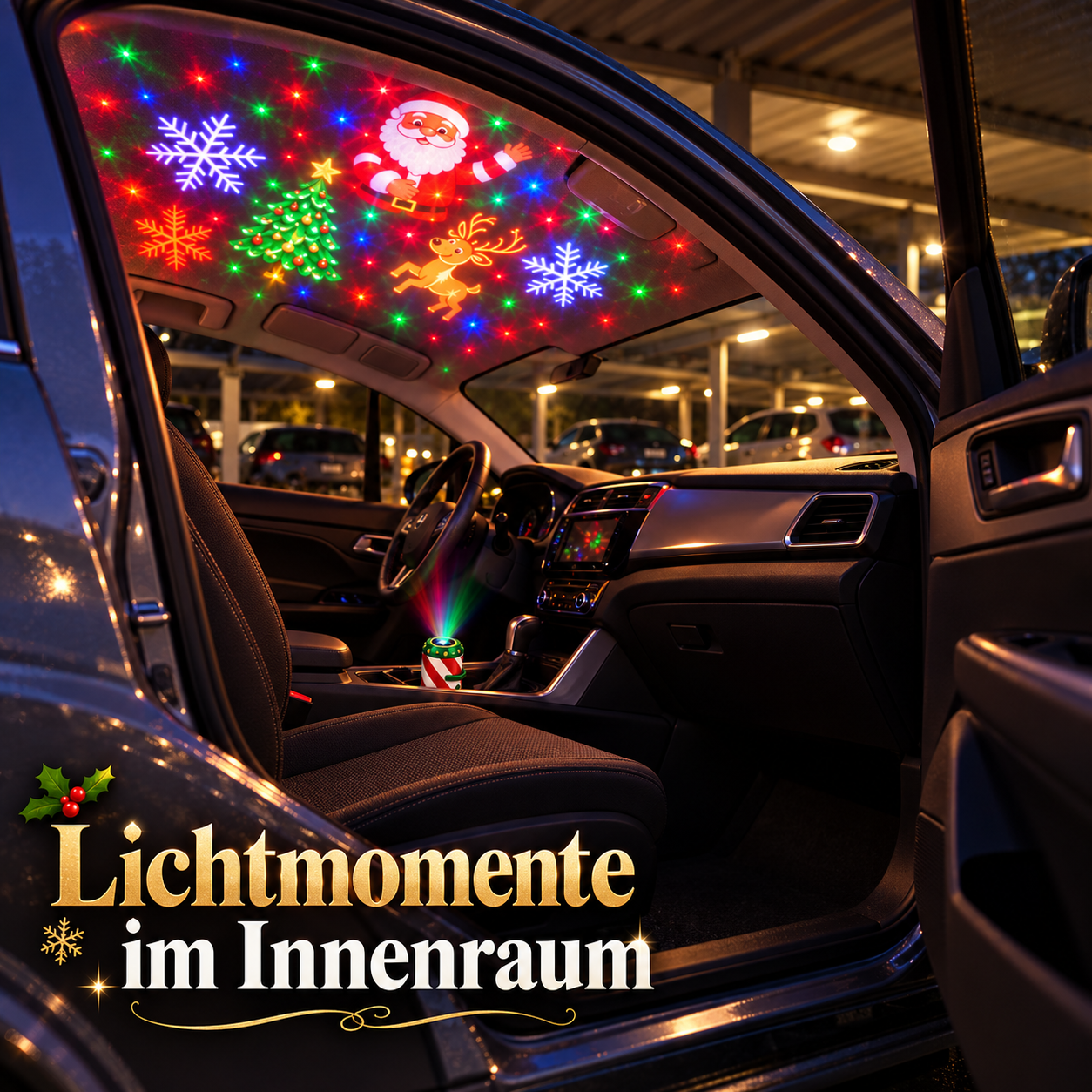 Weihnachtsprojektor fürs Auto für festliche Momente