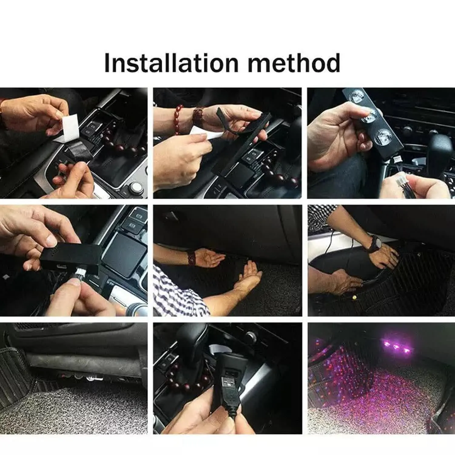 Step-by-step car footwell light installation guide