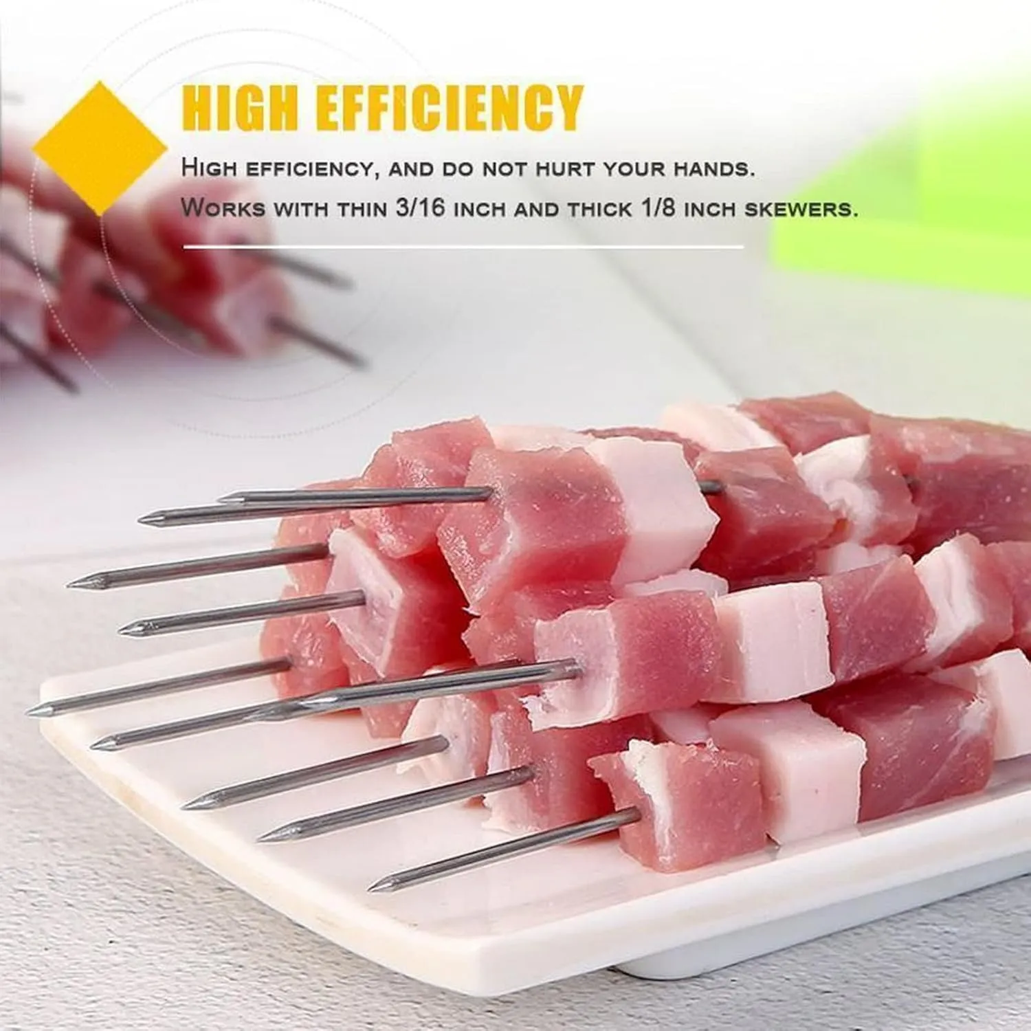Batch-prepared meat skewers