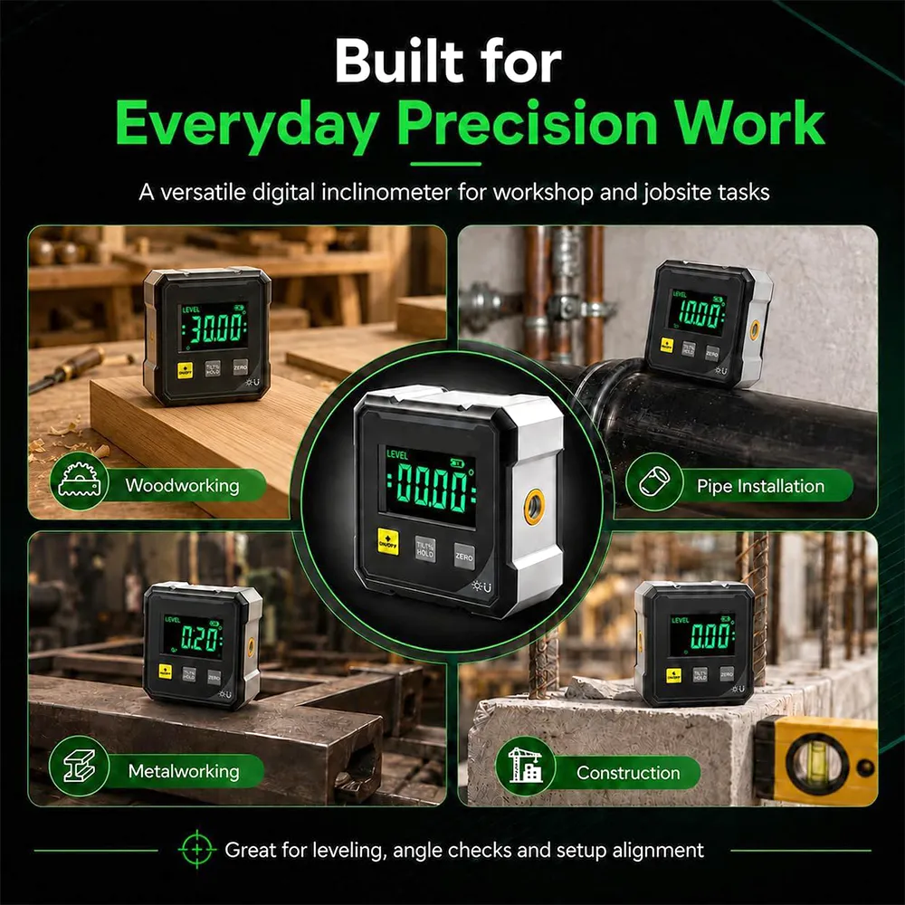 📐 Digital Laser Angle Measuring Instrument – High Precision Inclinometer & Protractor Tool