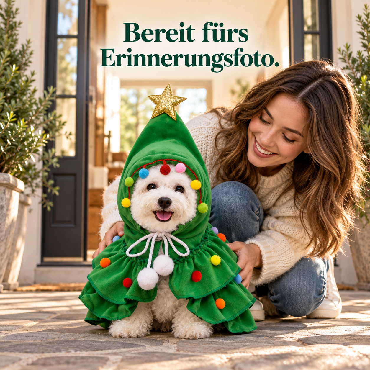 Baumkostüm für Haustiere – verspielte Fotomomente