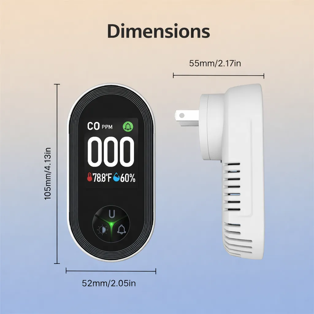 🔌 US Plug Carbon Monoxide Detector 🔥Every Home Needs