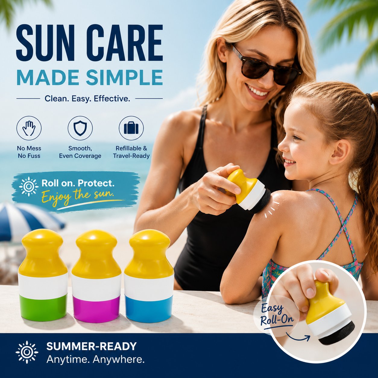 Nachfüllbarer Sonnencreme-Rollerapplikator