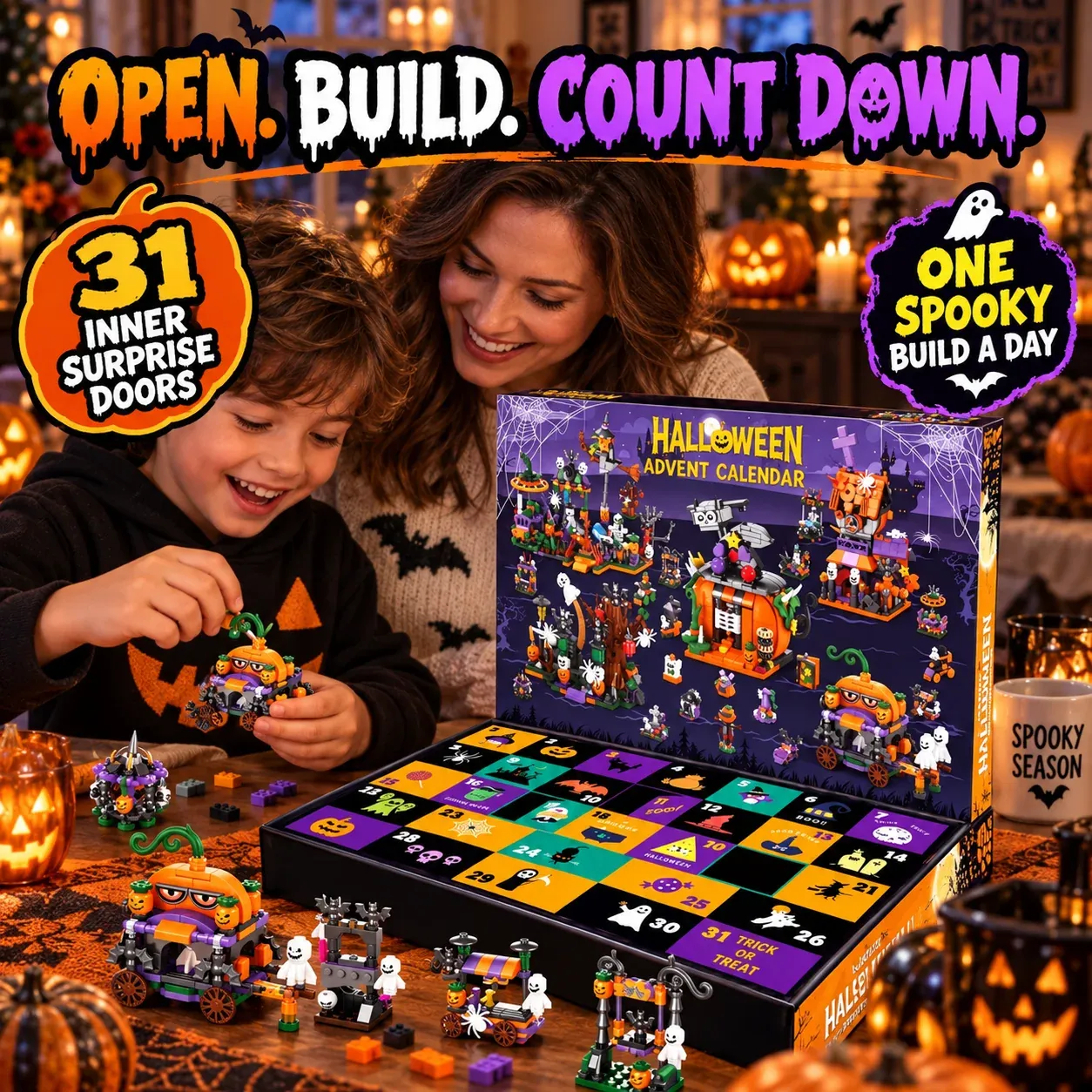 Halloween-Baustein-Adventskalender – 31 Tage