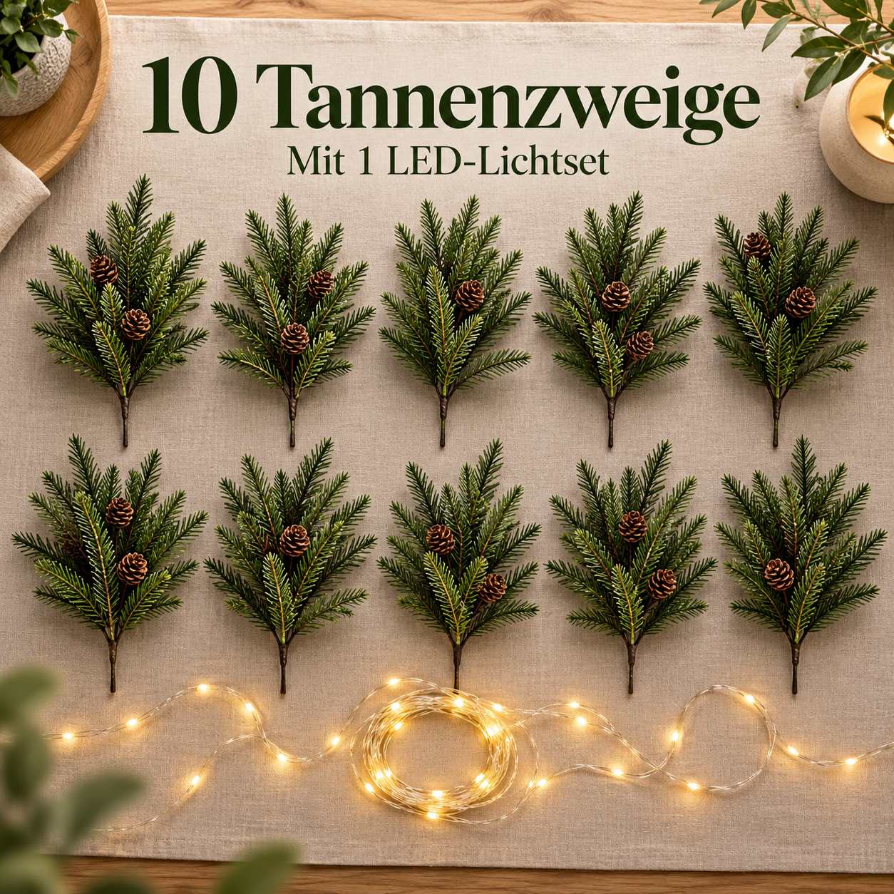 LED-Tannenzweige für ein gemütliches Zuhause