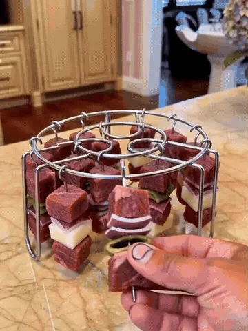 360&deg; Even-Heat Stainless Steel Skewer Rack demonstration