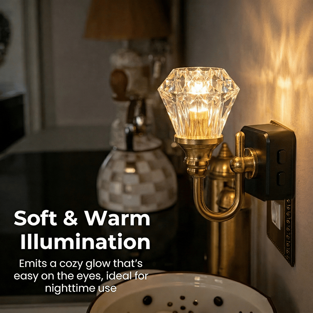 Wandnachtlicht in Retro-Diamantoptik