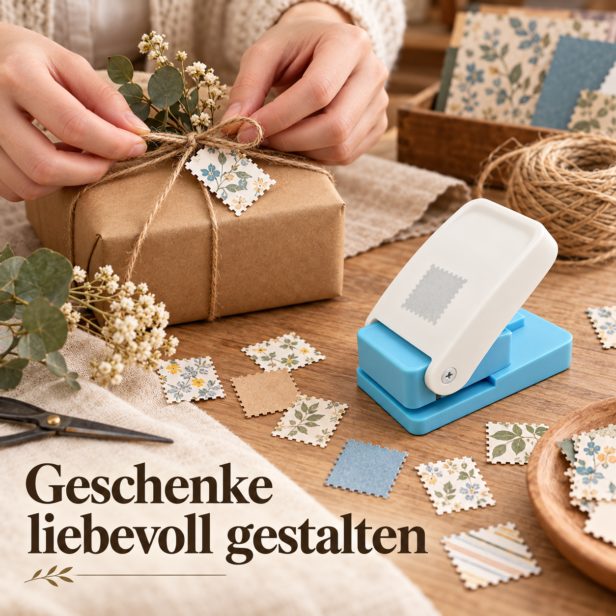 Briefmarkenstanzer für kreative Papierdeko