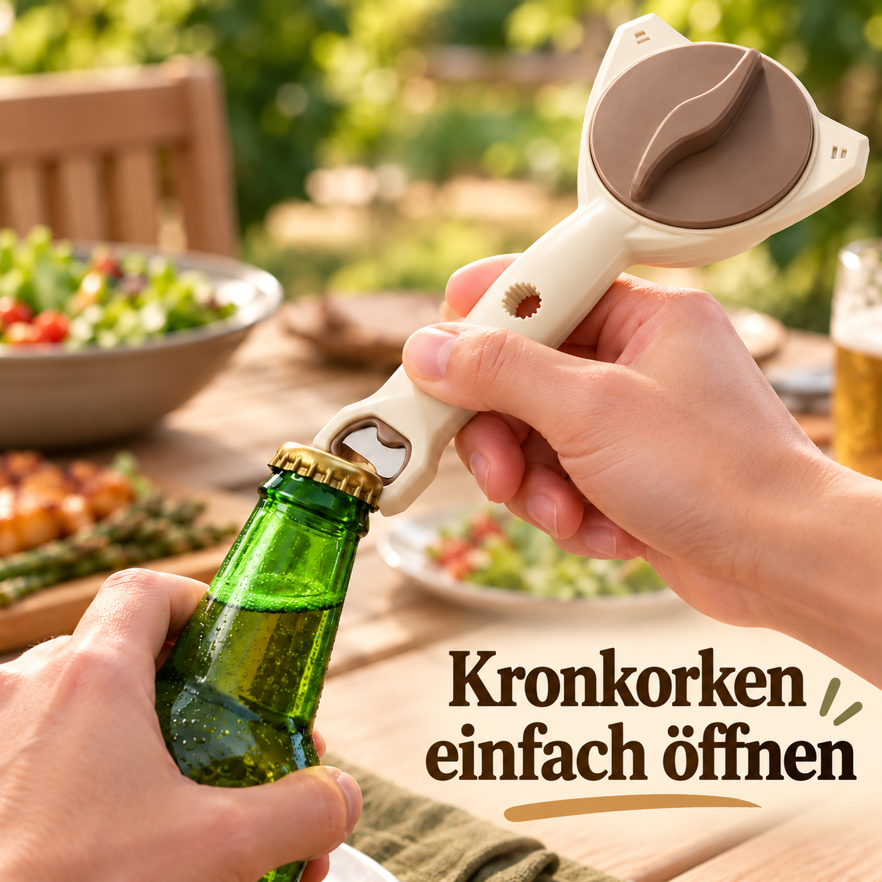 3-in-1-Deckelöffner für leichteres Öffnen im Alltag