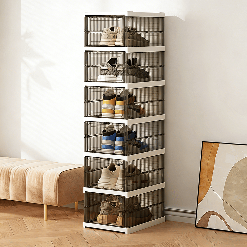 Modulares stapelbares Schuhaufbewahrungssystem – faltbar und platzsparend