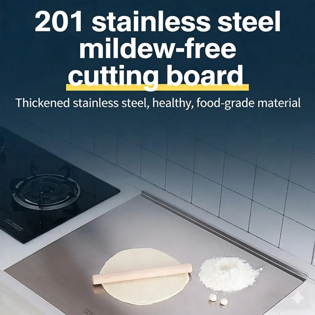 🔪Stainless Steel Cutting Board: Protect your family’s health with a non-porous, odor-resistant surface that never cracks.