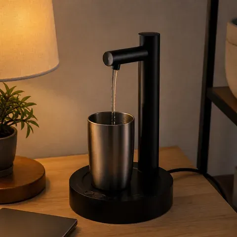 Black dispenser in home office