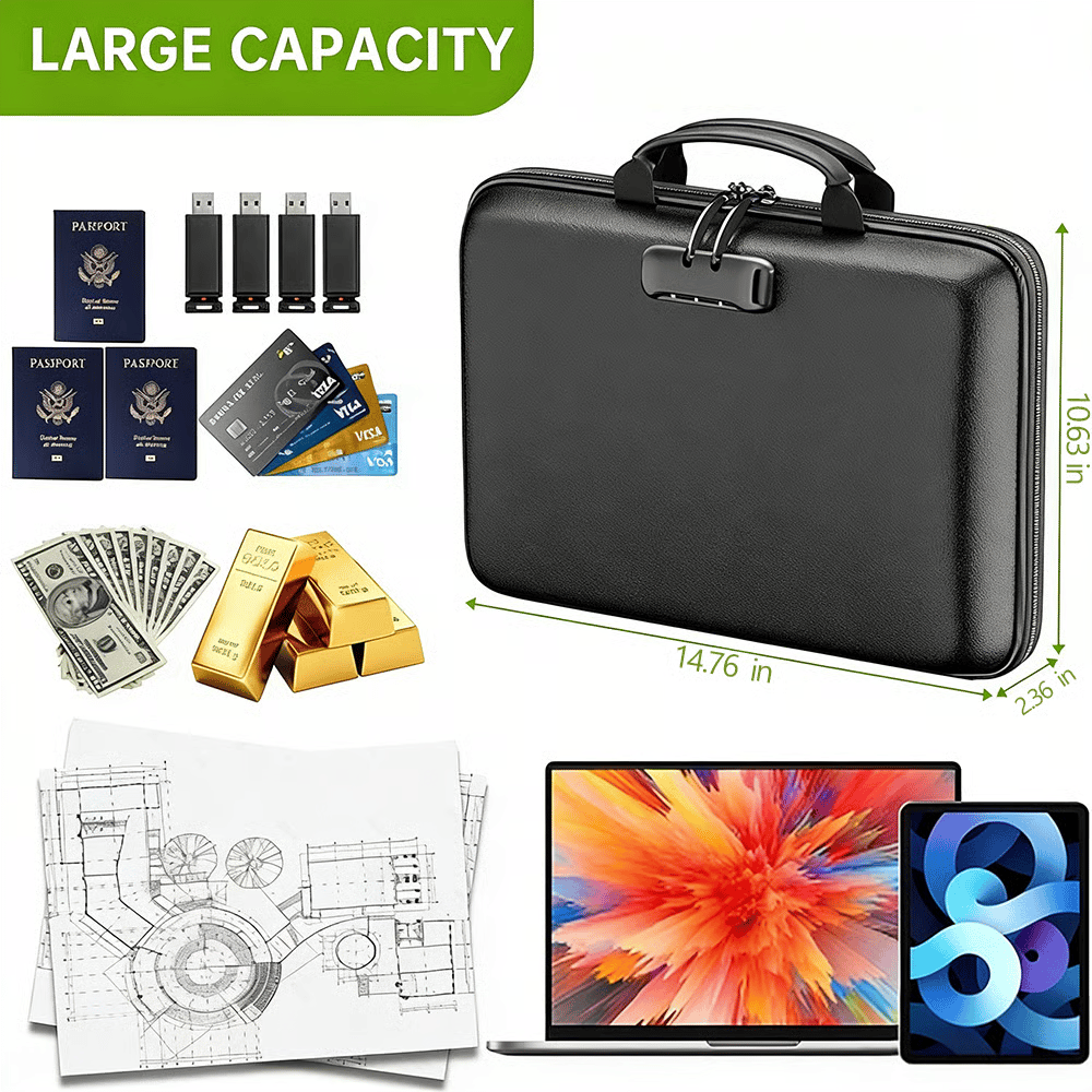 Combination lock on document organizer