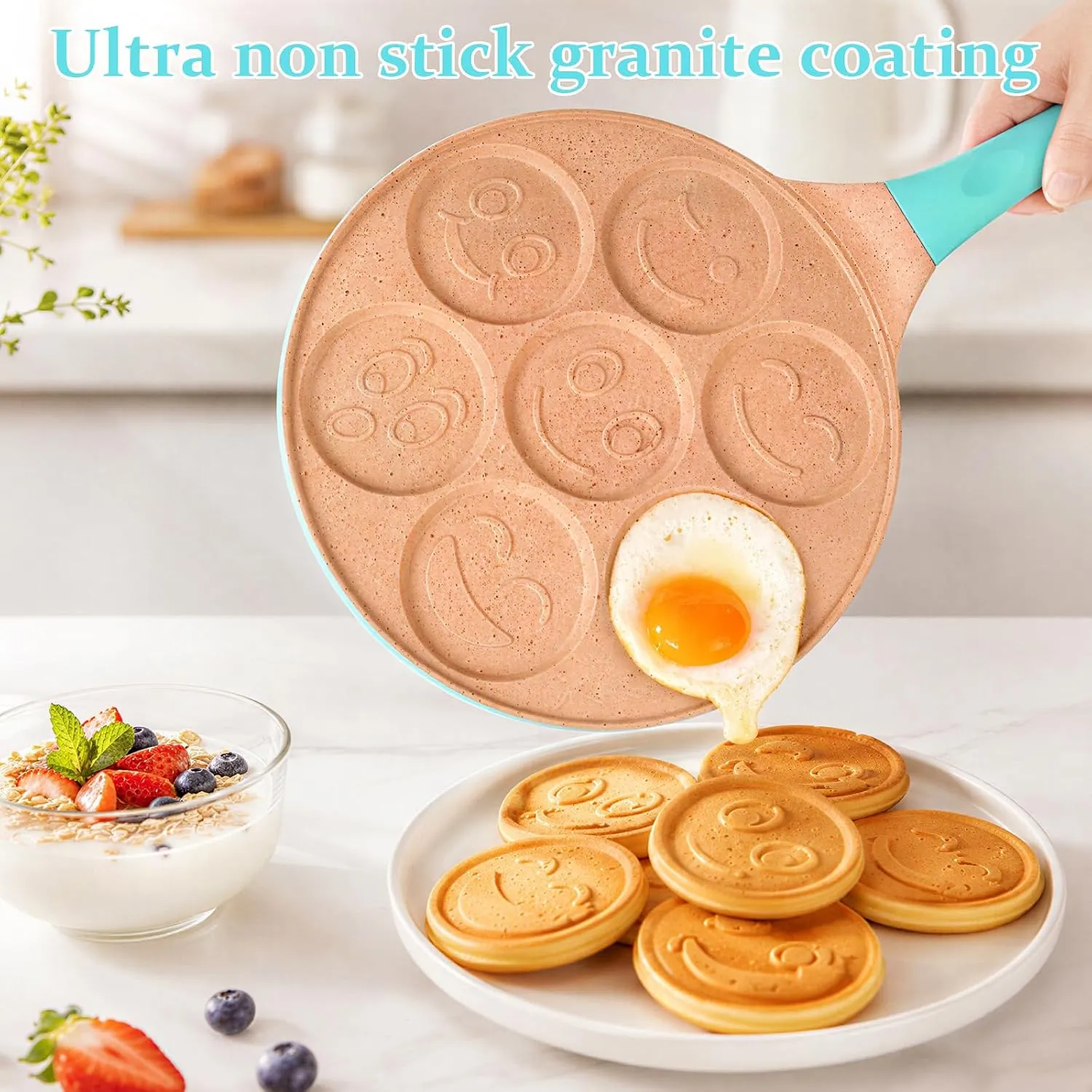 Frühstückspfanne mit 7 Smiley-Mulden