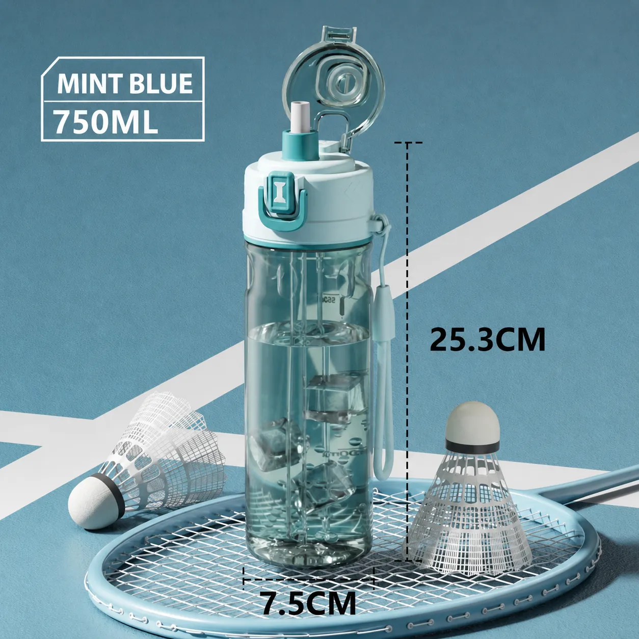 2-in-1 Misting Sports Water Bottle – 24 oz