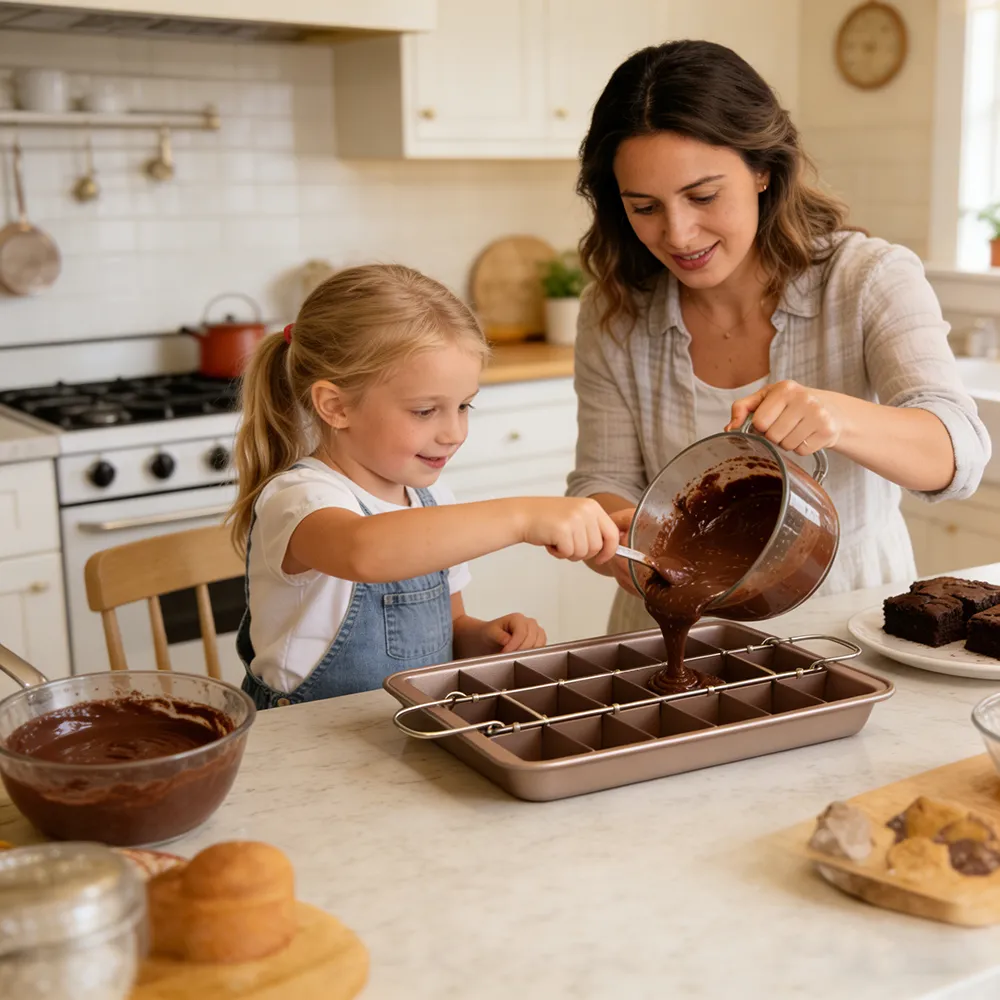 🍫 Non-Stick Brownie Pan with Divider