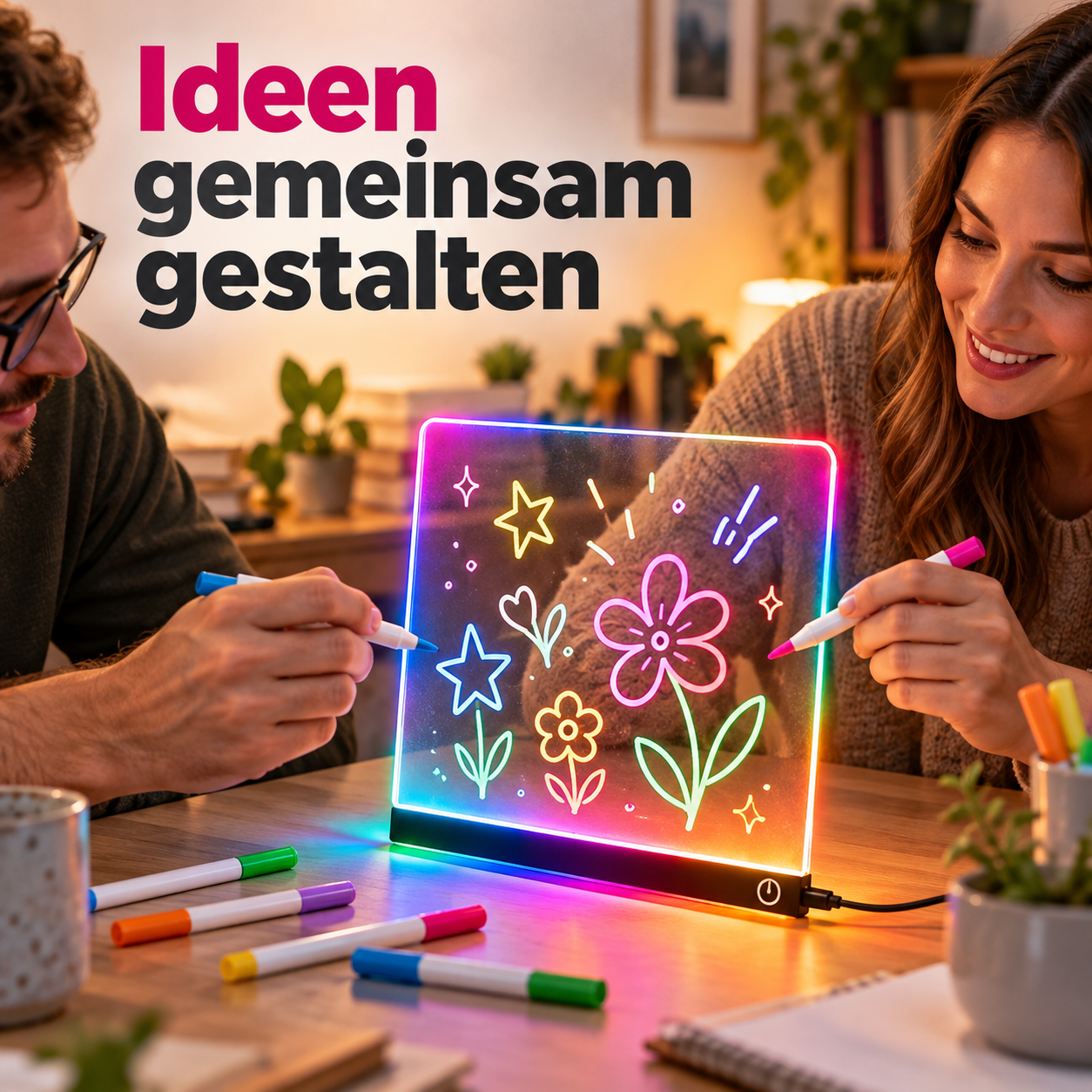 Leuchtende Acryltafeln für kreative Botschaften im 20er-Set