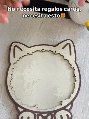 🐱 Wooden Cat Puzzle for Adults – Unique Animal-Shaped Jigsaw with Display Stand & Decorative Frame demonstration