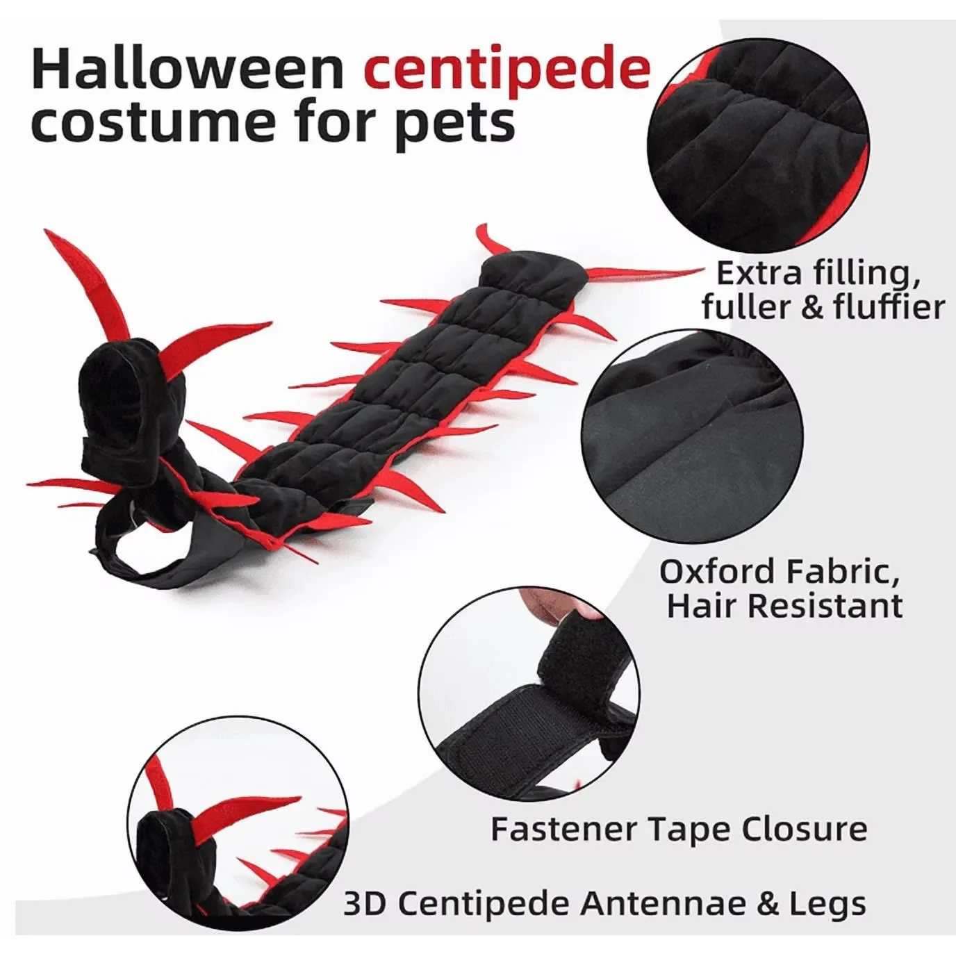Padded fabric, fastener tape, and 3D costume details