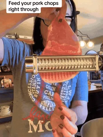 Mixer-Powered Meat Tenderizer Attachment demonstration