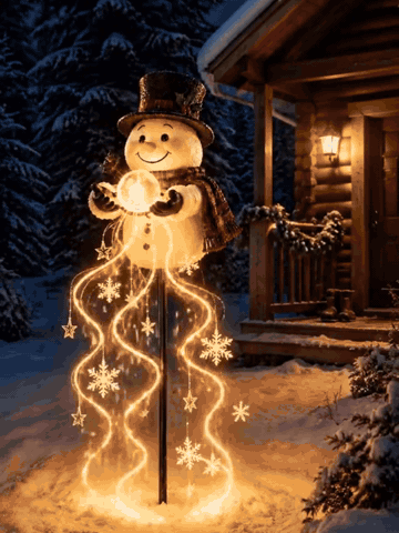 Schneemann-Zauberfontäne Solar-Gartenleuchte – Produktabbildung