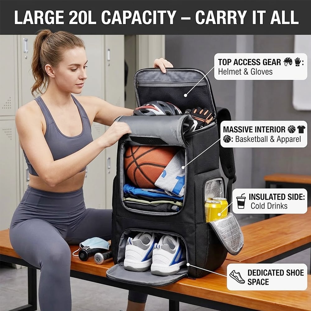 Basketball-Rucksack mit großem Fassungsvermögen