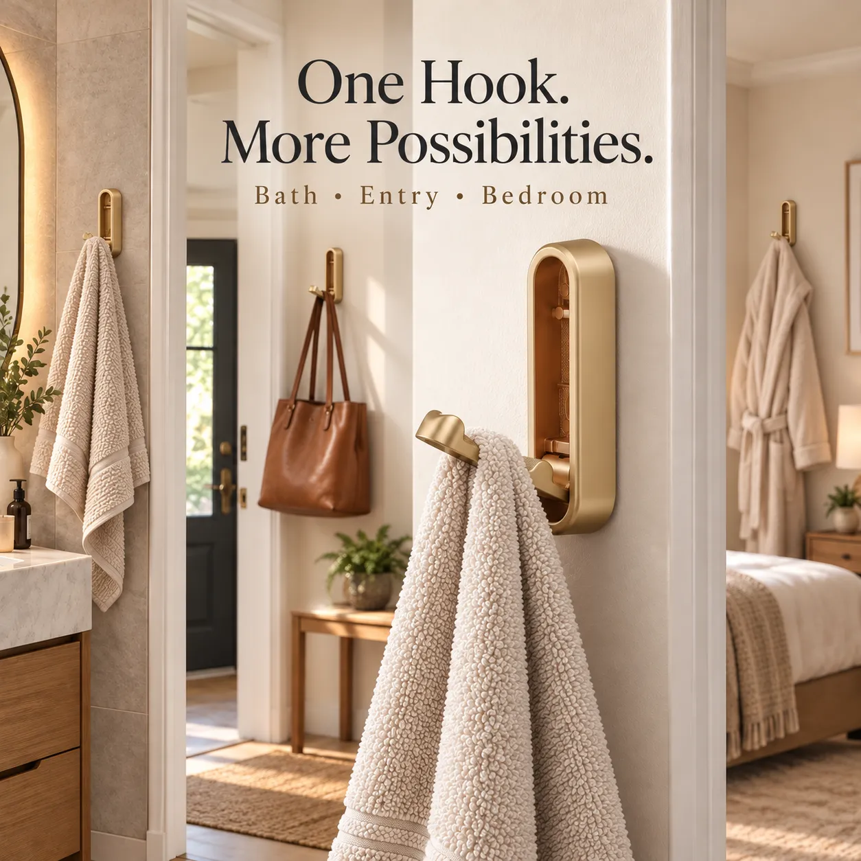 Folding wall hook used in bathroom, entryway and bedroom