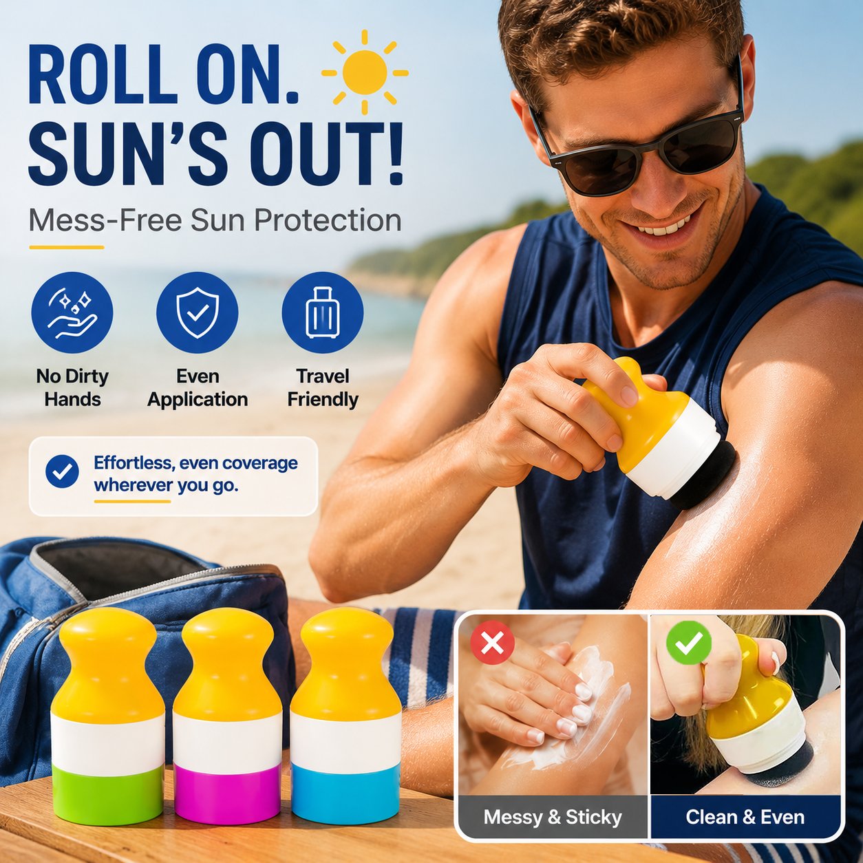 Nachfüllbarer Sonnencreme-Rollerapplikator