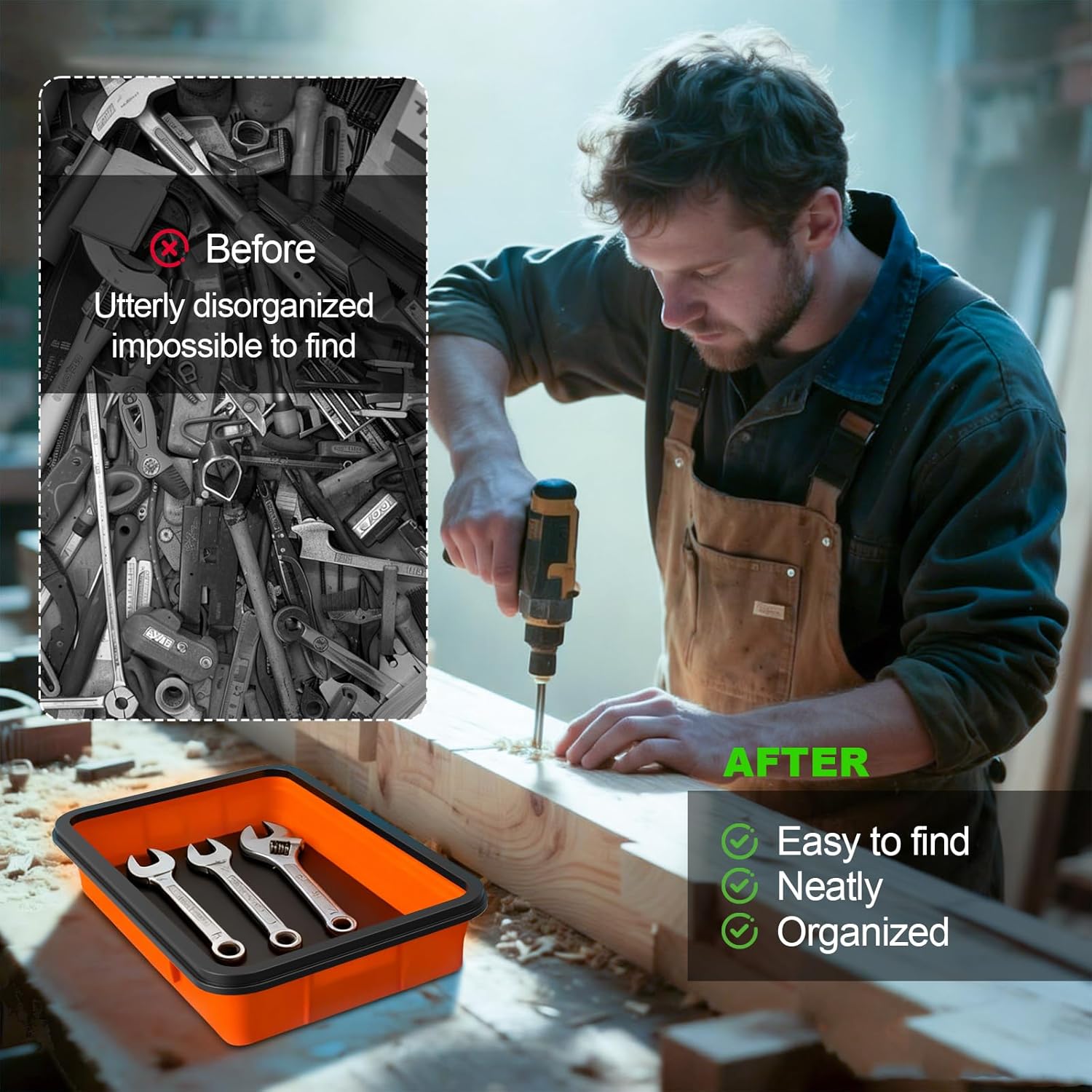 Zusammenklappbares magnetisches Kleinteileschalen-Set – 3 Größen