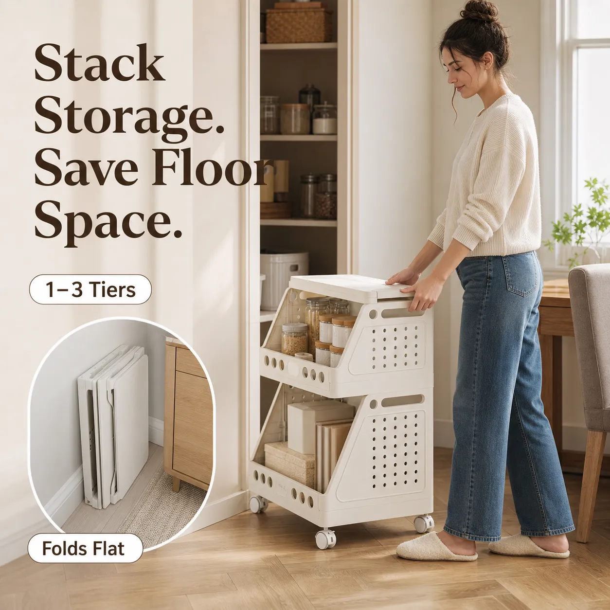 Stack & Roll Easy-Access Storage Cart