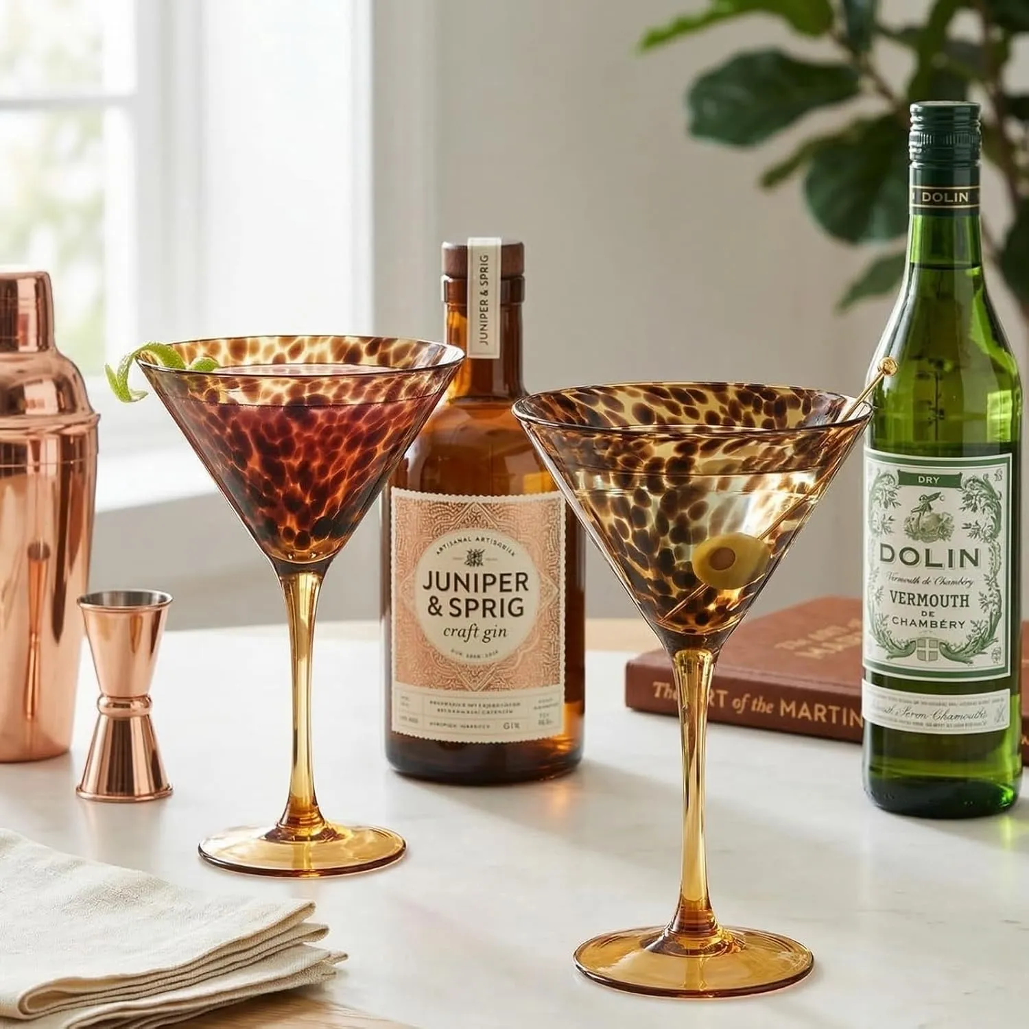 Amber Tortoiseshell Cocktail & Wine Glass
