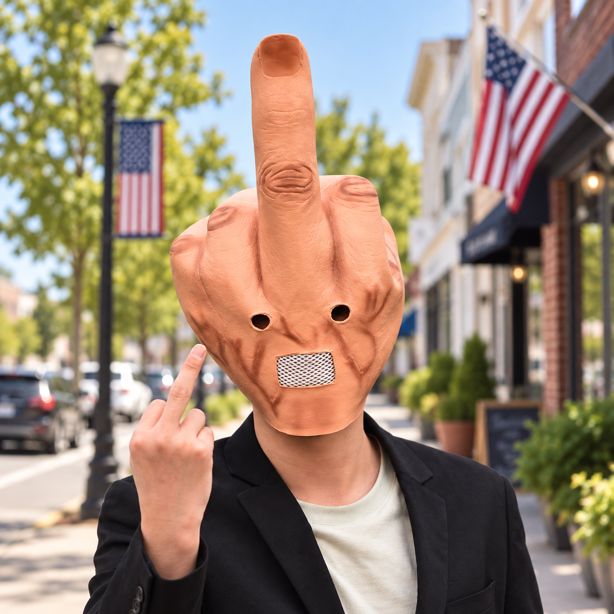 Lustige Mittelfinger-Halloween-Maske
