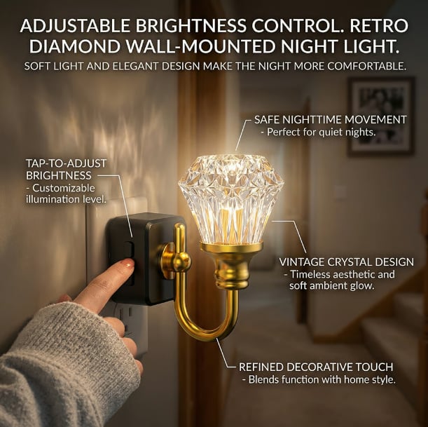 LED-Wandnachtlicht im Vintage-Stil mit sanftem Umgebungslicht