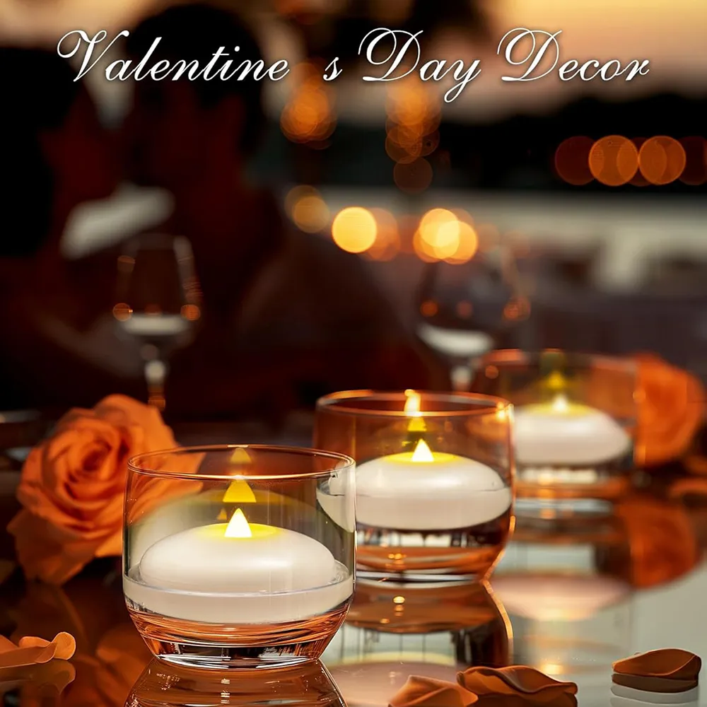 Floating candles in use