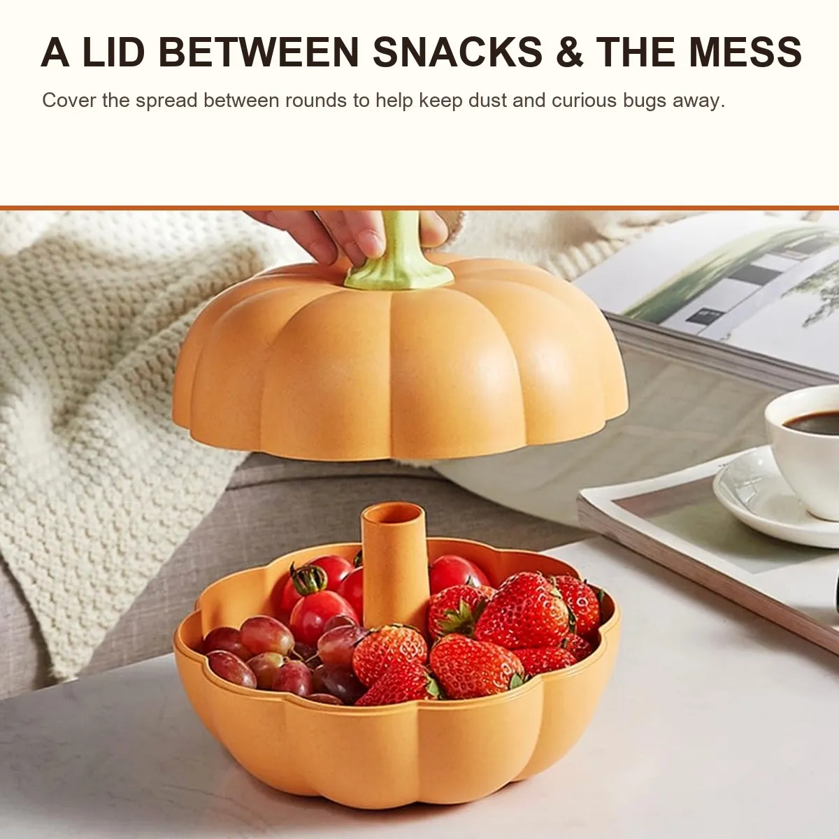 2-Tier Pumpkin Snack & Candy Serving Box
