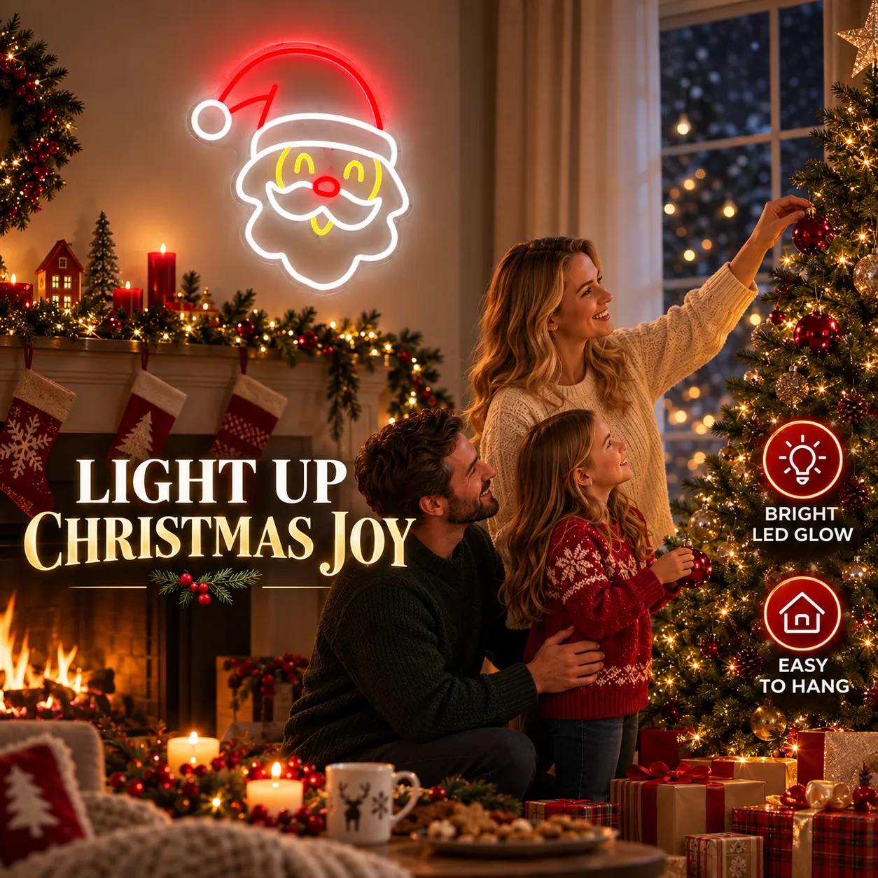Santa Glow LED-Neon-Wandleuchte