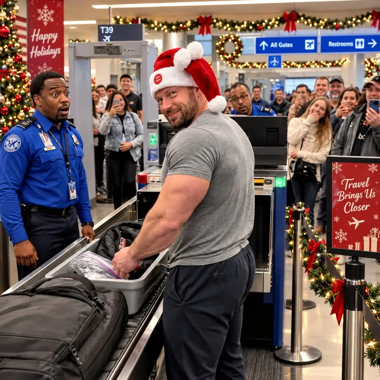 Lustige Weihnachtsmütze mit Druckmechanismus als interaktives Scherzgeschenk