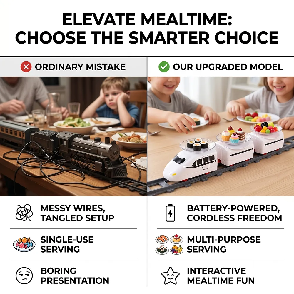 Kids engaged at mealtime with the food train