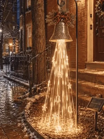 Solar-Gartenleuchte mit kaskadenförmigen Weihnachtsglocken – Produktabbildung