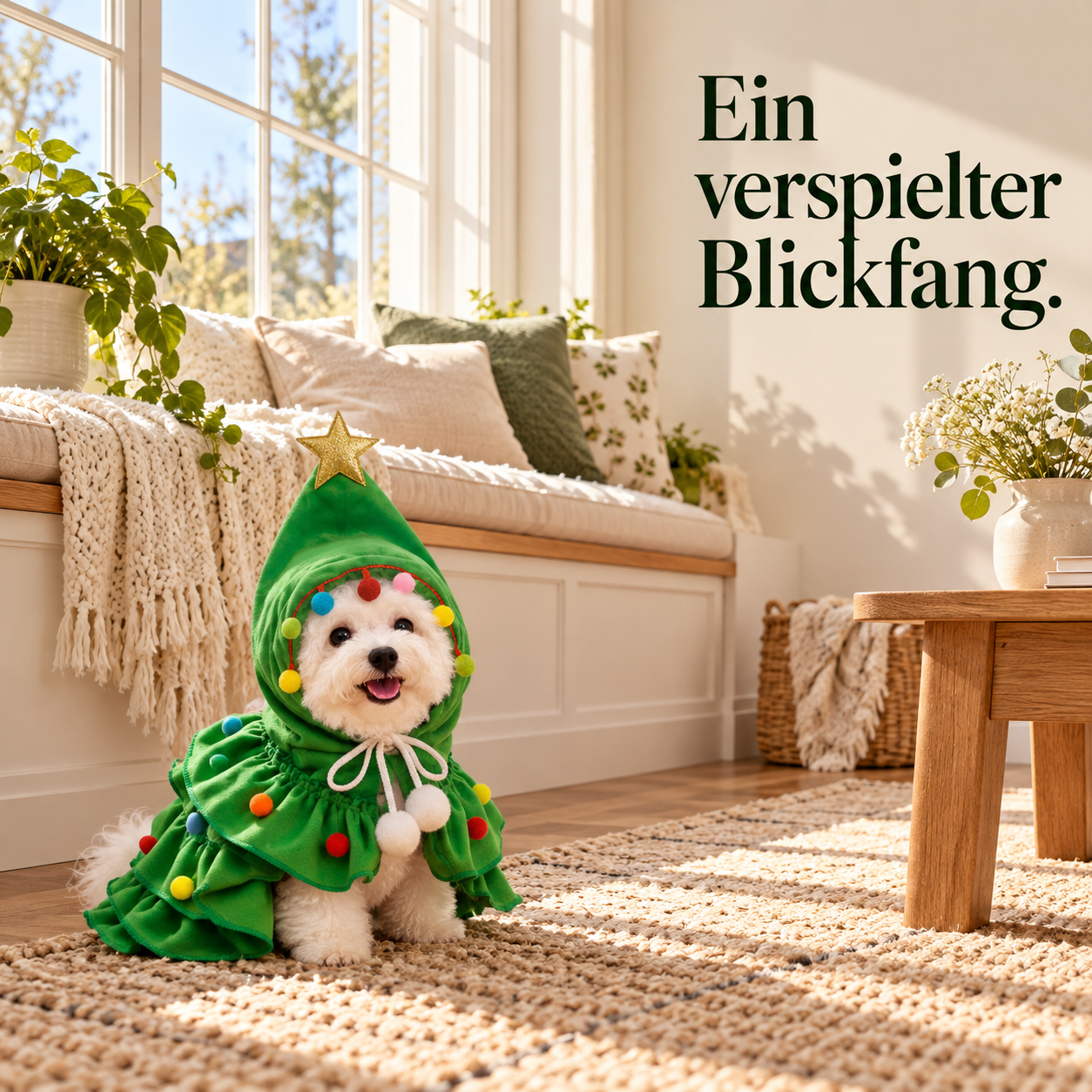 Baumkostüm für Haustiere – verspielte Fotomomente