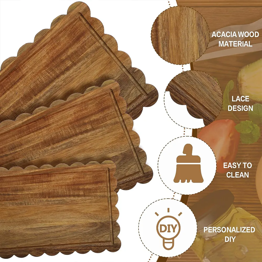 🌿3-Piece Acacia Wood Fan-Shaped Cutting Board Set