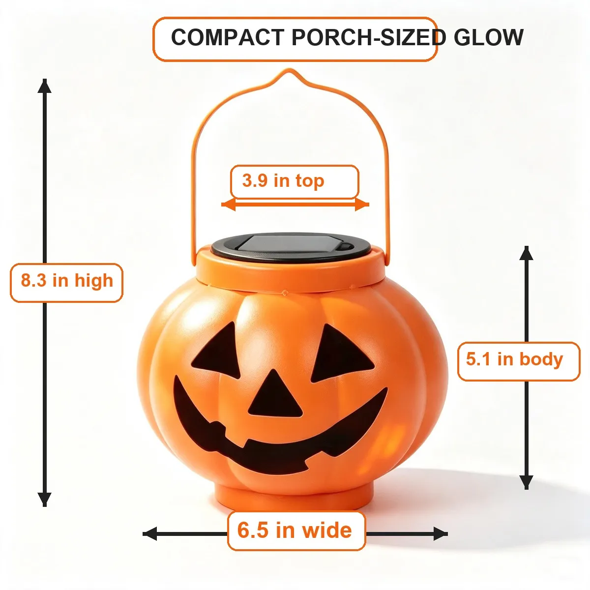 Pumpkin solar lantern dimensions in inches