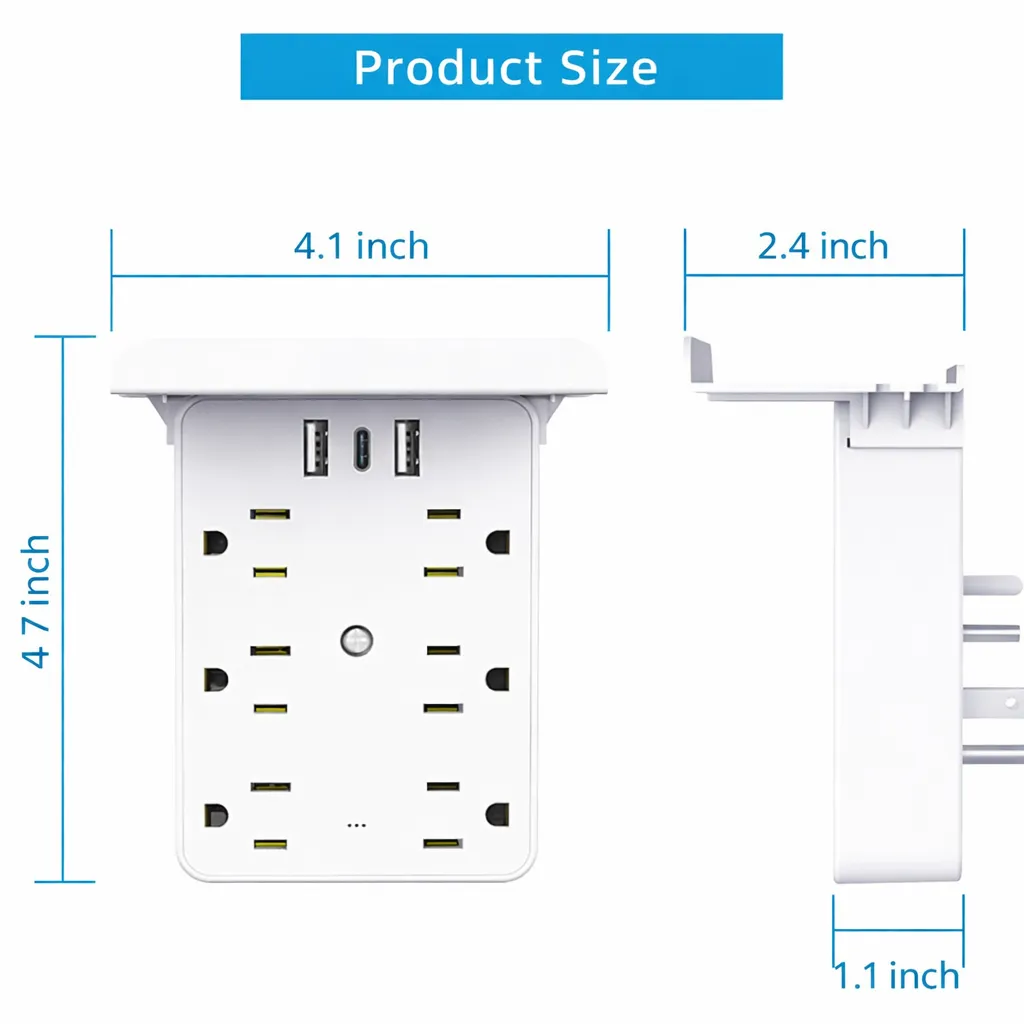 Desktop Power Strip with Panel: Hide messy cables and keep all your devices organized in one sleek hub 🔌📦