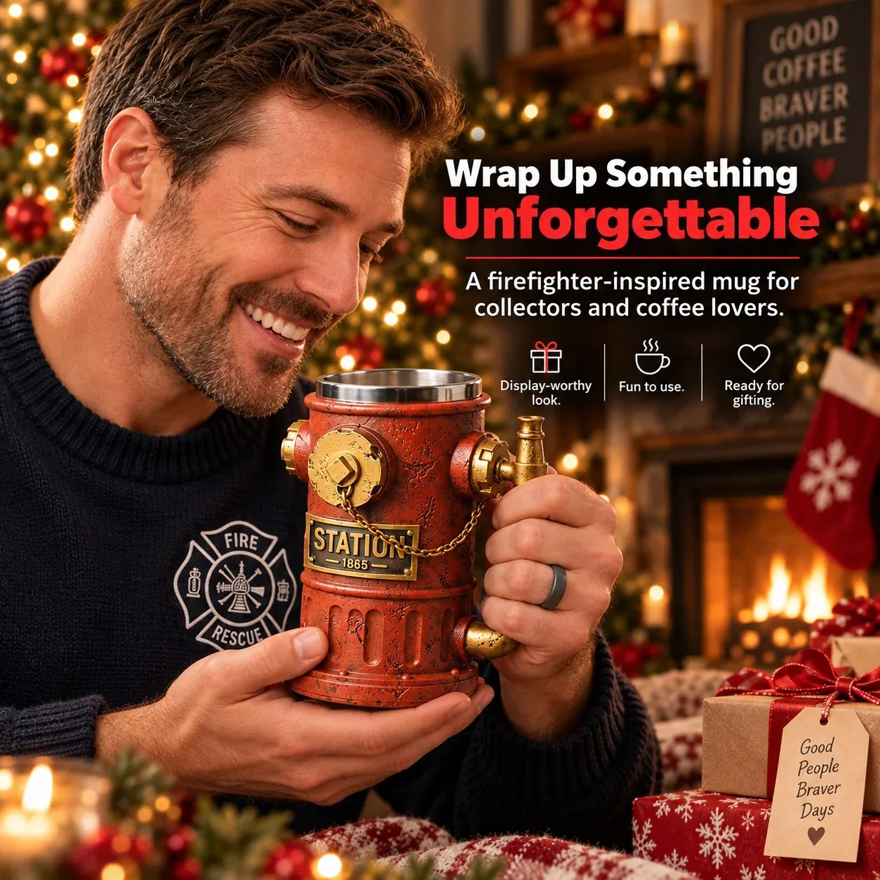 Vintage-Kaffeetasse in Hydrantenform als Weihnachtsgeschenk