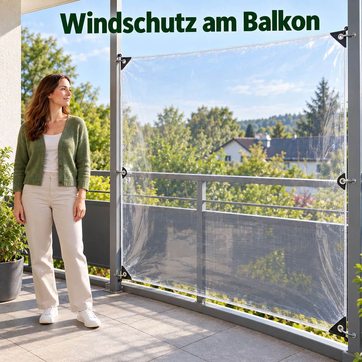 Transparente Schutzplane für freie Sicht bei Wind und Regen