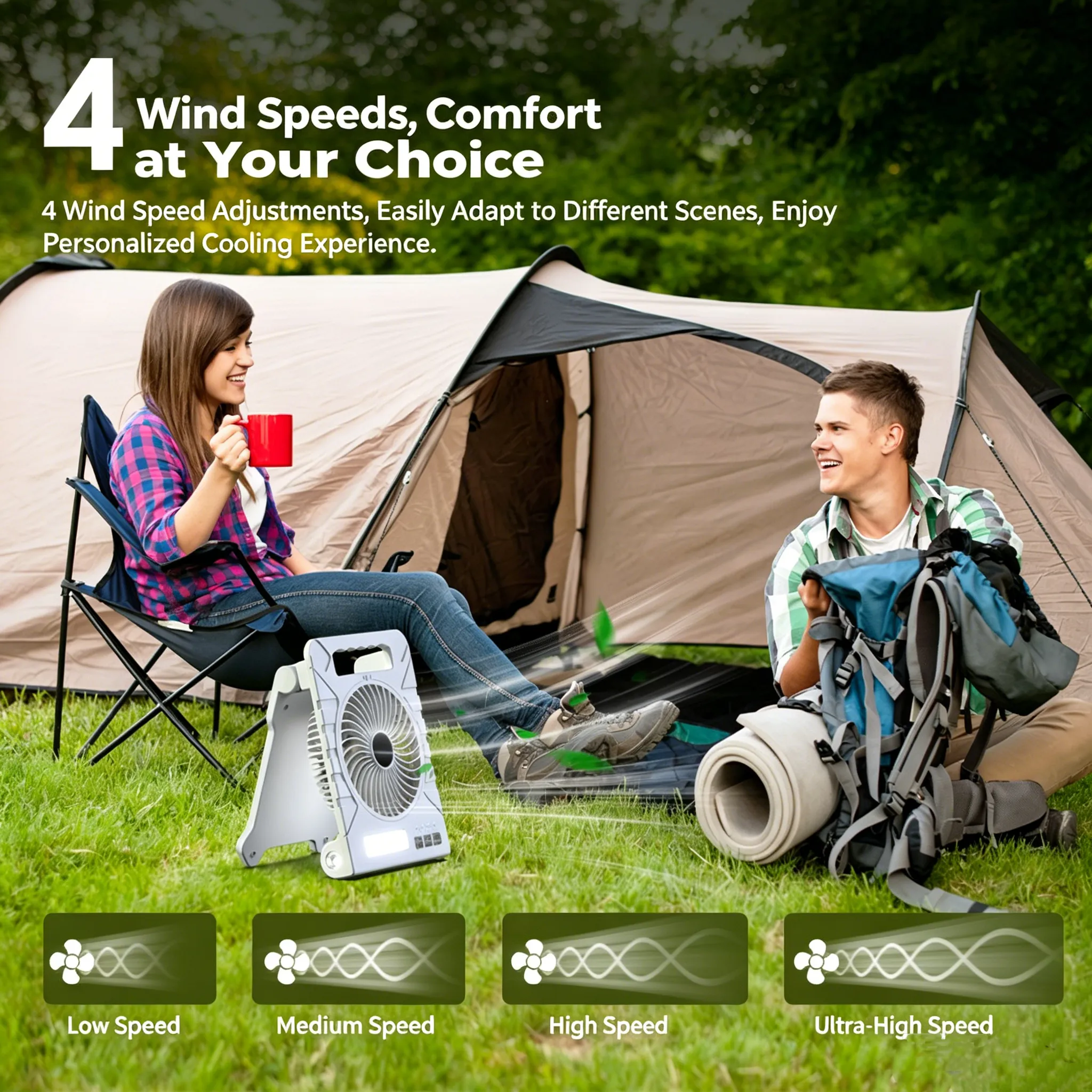 🌬️3-in-1 Solar LED Fan with Power Bank