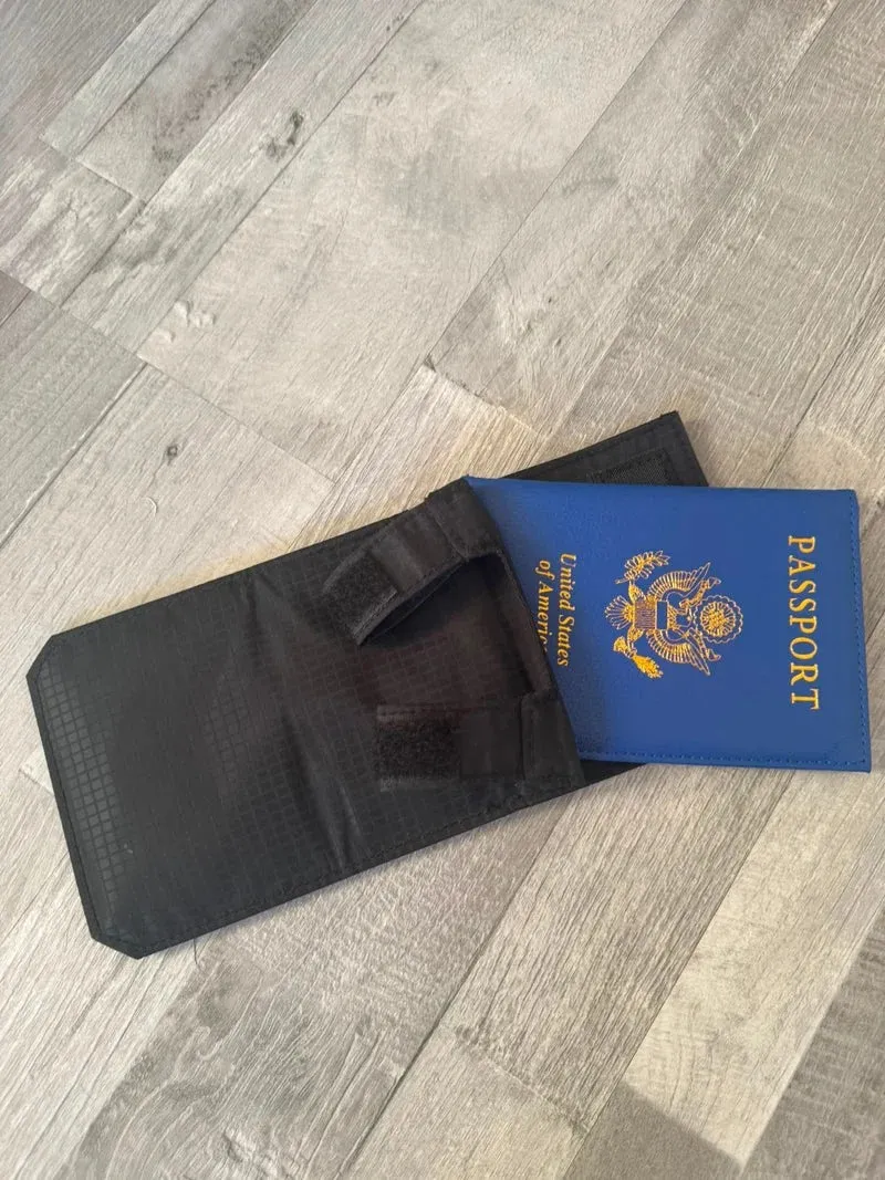 Belt wallet organized on a kitchen counter