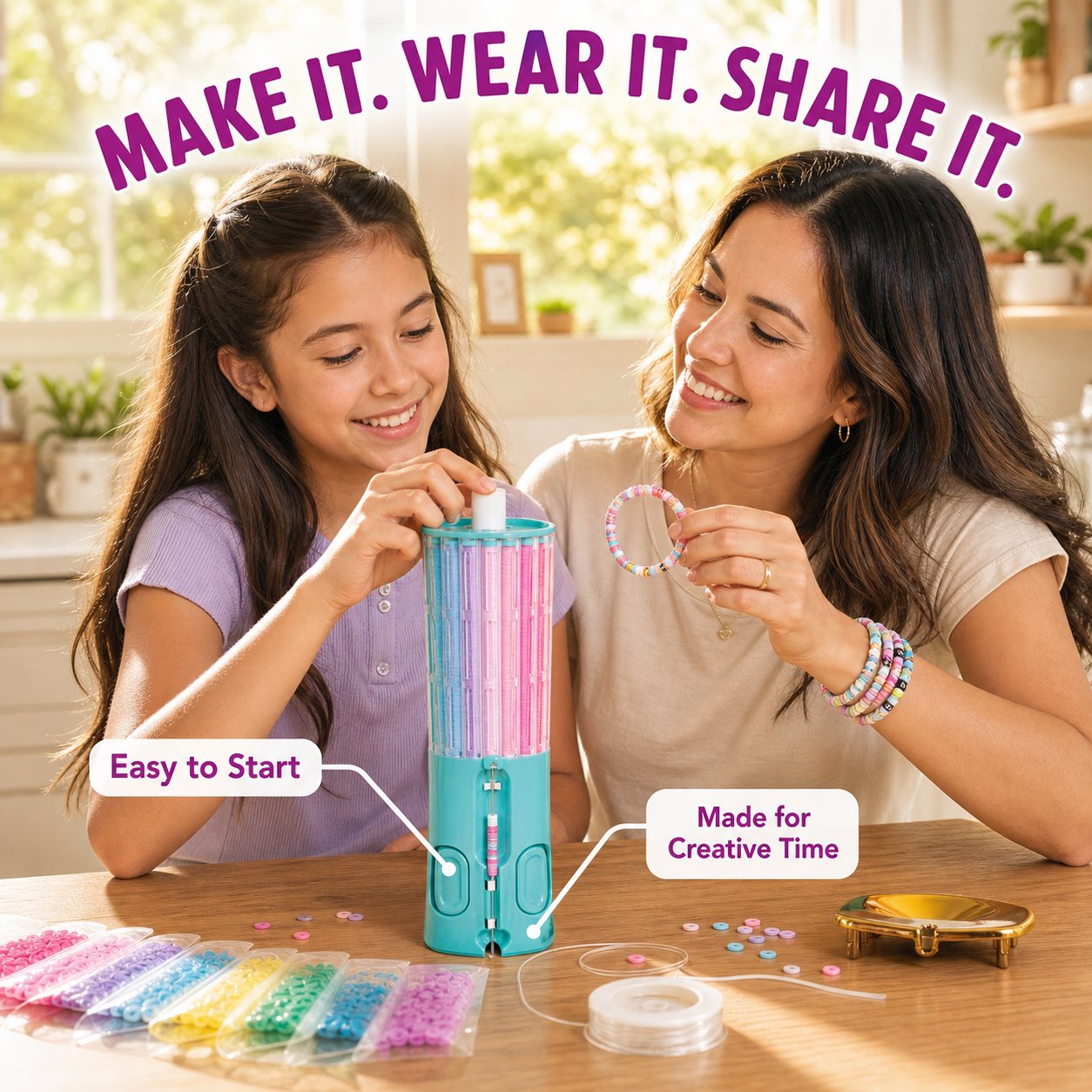 Quick-Click Bead Bracelet Maker DIY Craft Set